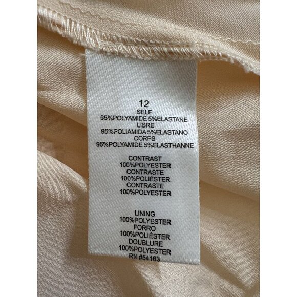 Jessica Simpson Dress Size 12 Lace Overlay Ruffle Hemline Cream Ivory Wedding - Picture 9 of 14